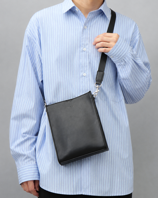 Split Leather Compact Square Shoulder Bag