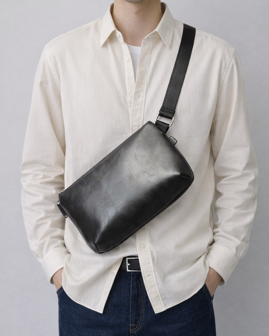 Split Leather Mini Sacoche