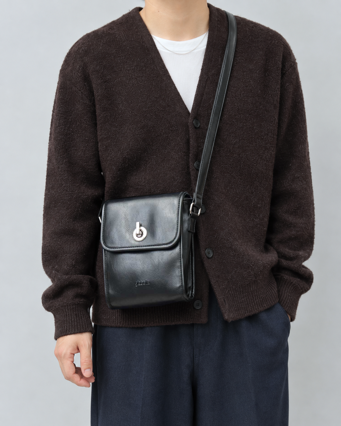 Split Leather Flap Square Mini Shoulder Bag