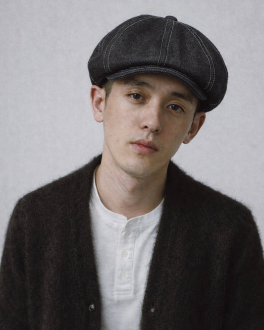 Rigid Denim Volume Casquette Beret