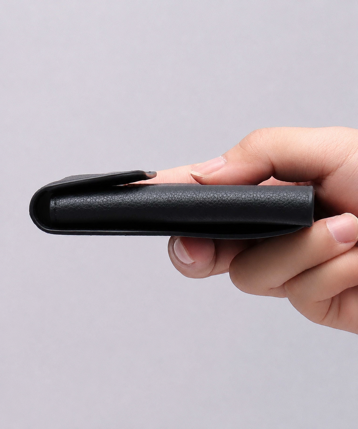 Genuine Leather Compact Snap Wallet