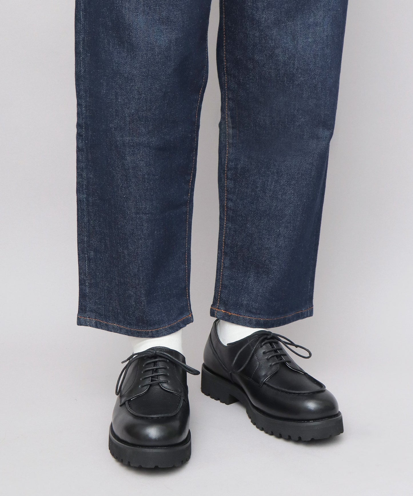 Cow Leather U-Tip Lace Up Shoes