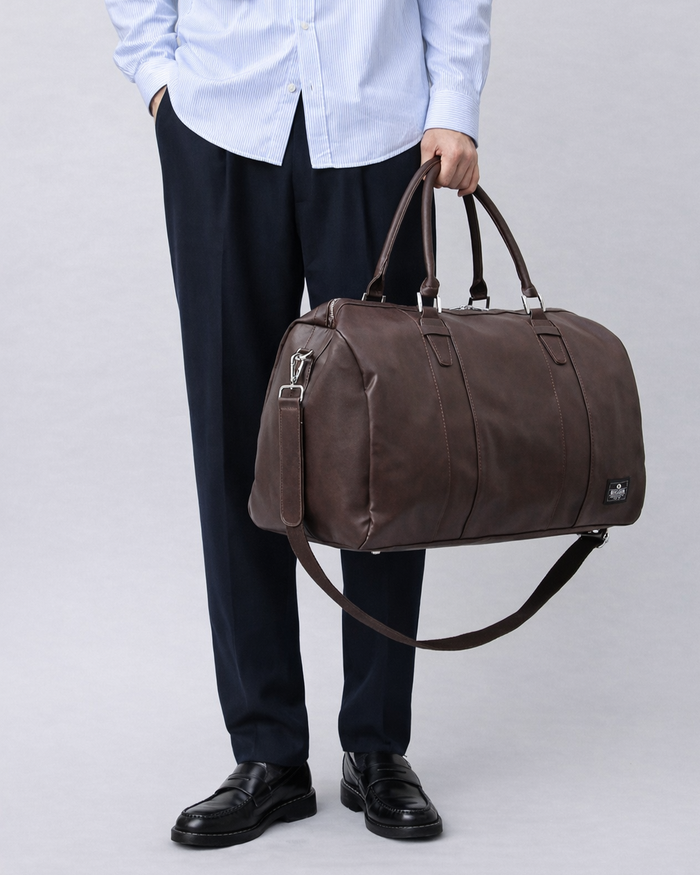 Fake Leather Boston Bag