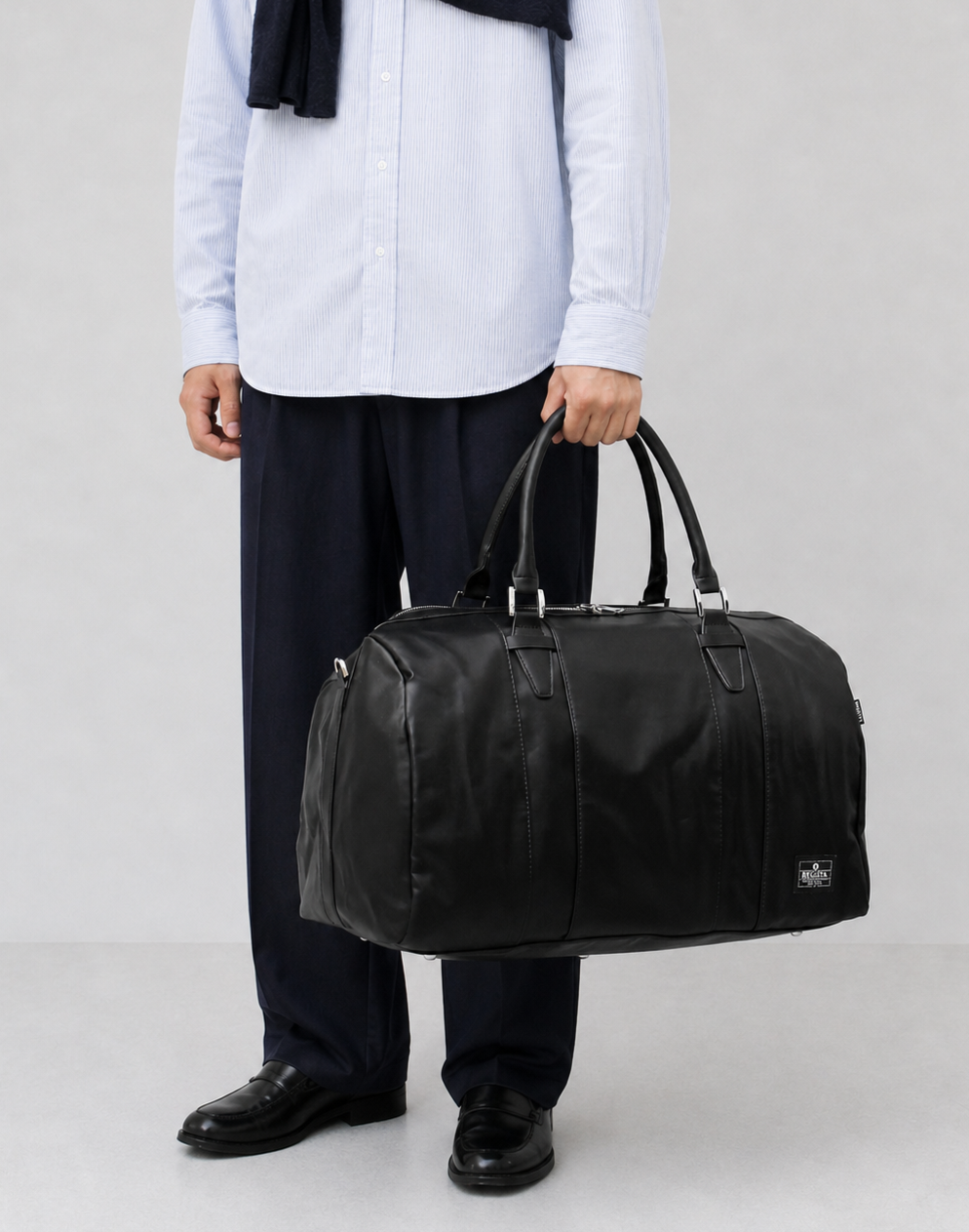 Fake Leather Boston Bag