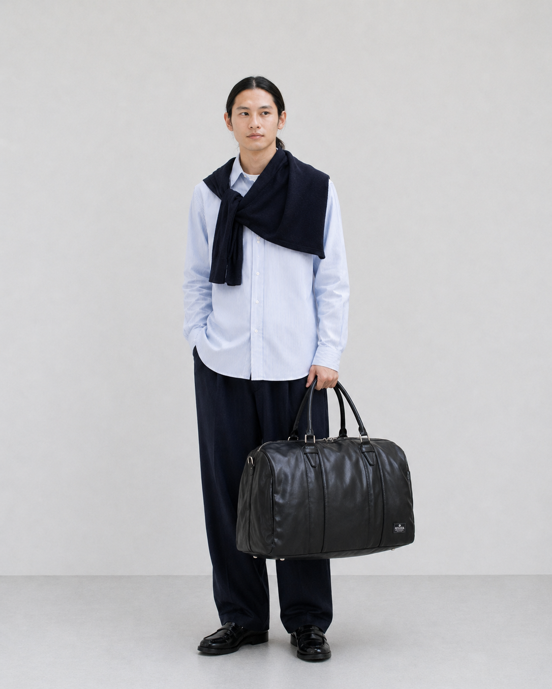 Fake Leather Boston Bag