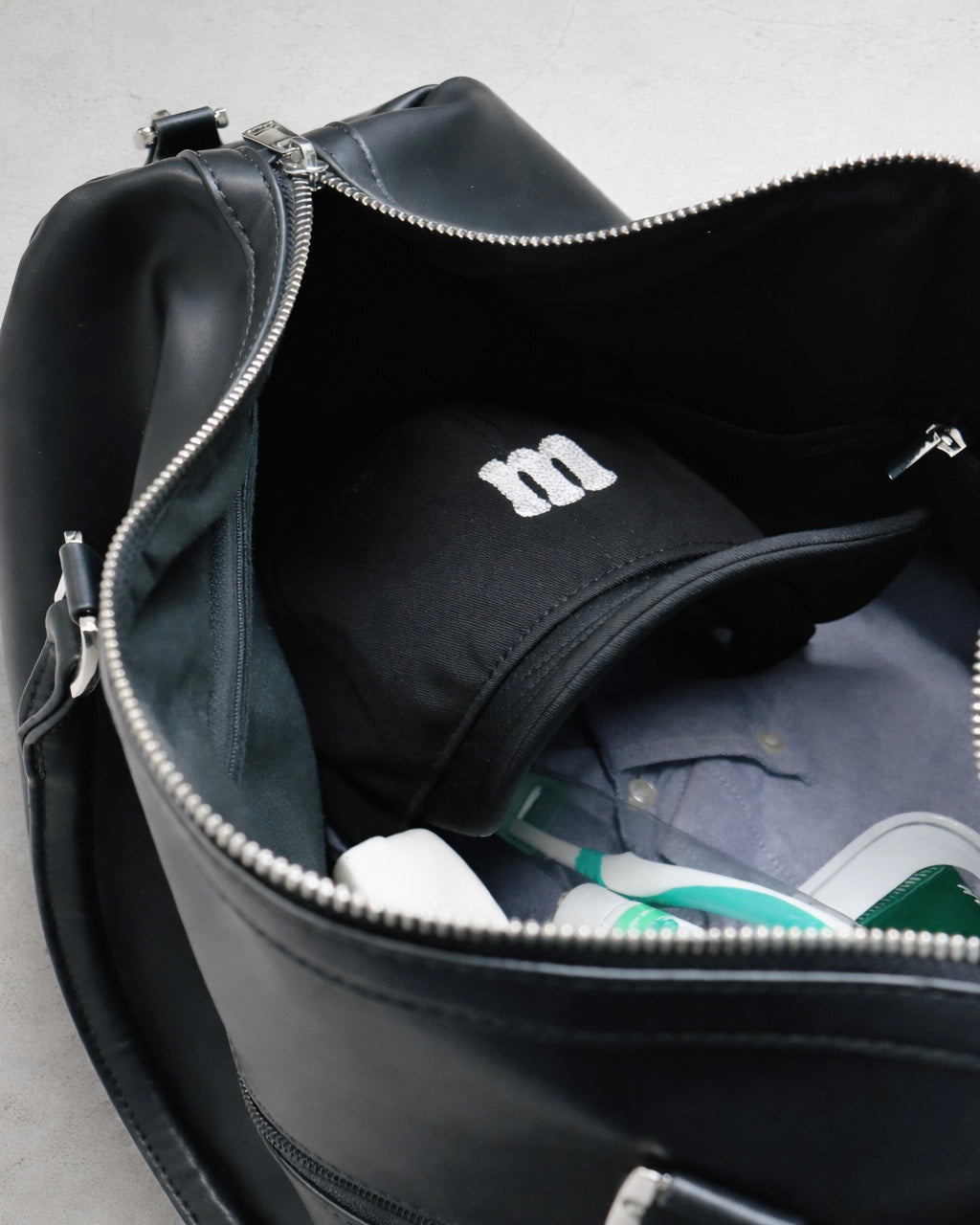 Fake Leather Boston Bag