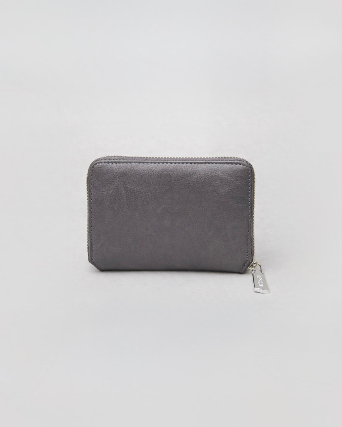 Split Leather Round Zip Billfold Wallet