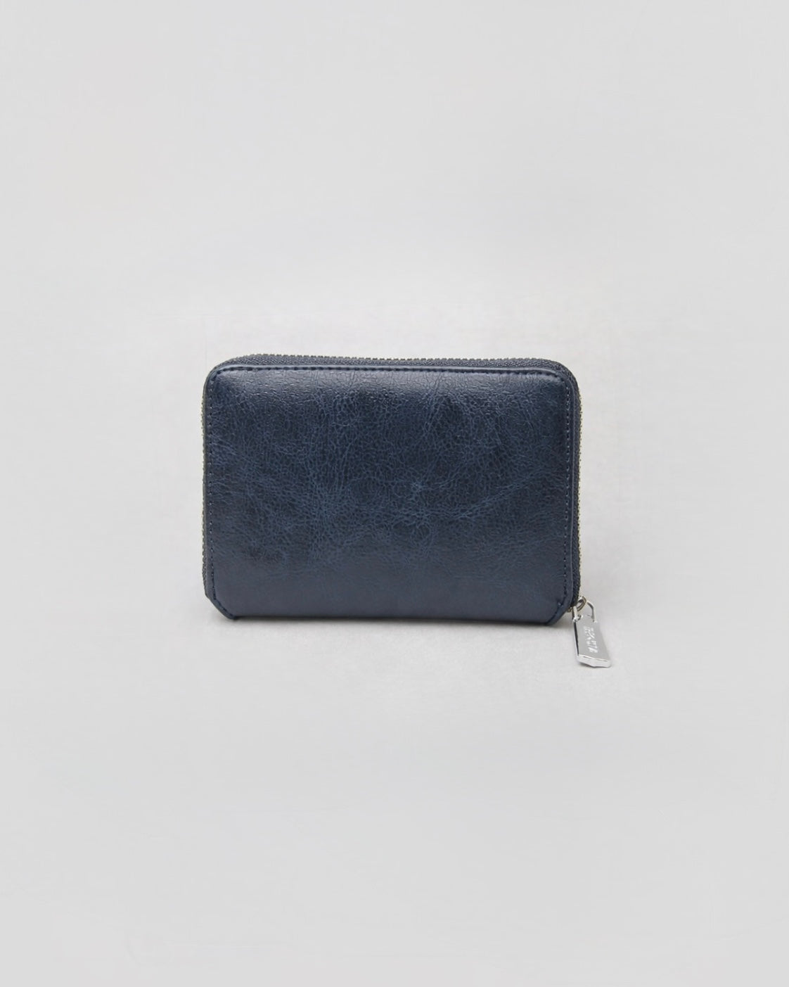 Split Leather Round Zip Billfold Wallet