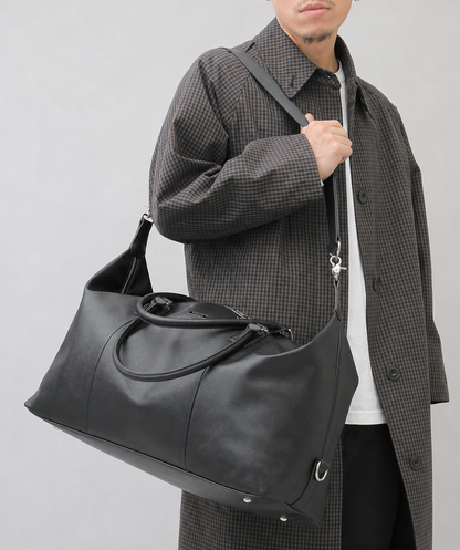 Saffiano Fake Leather Boston Bag