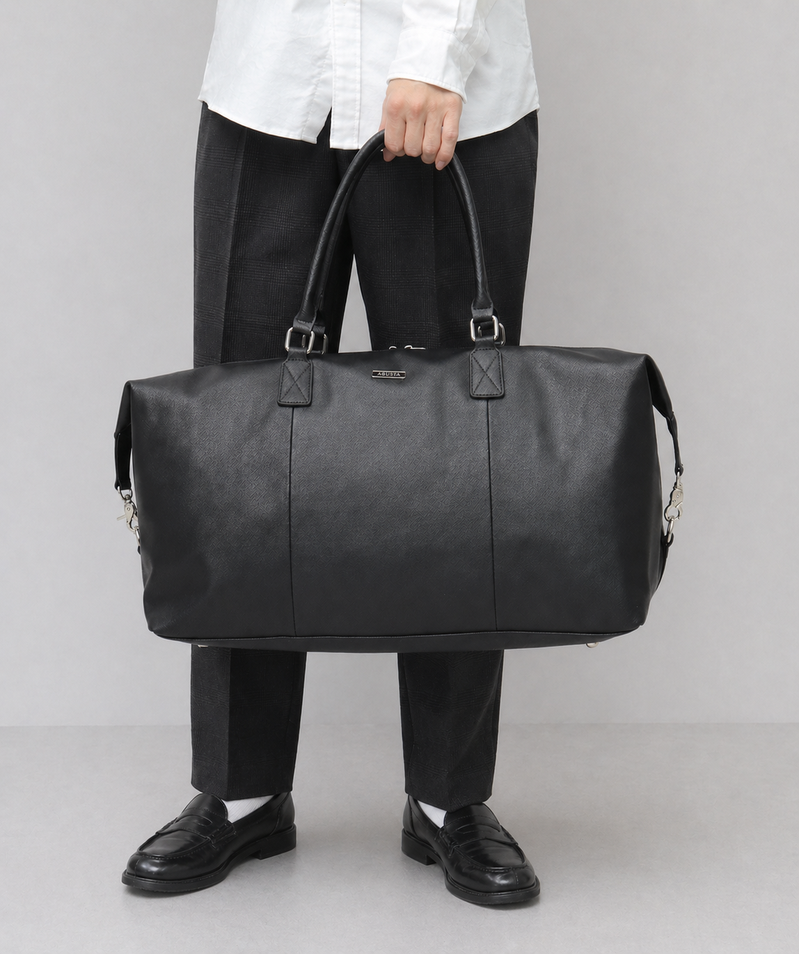 Saffiano Fake Leather Boston Bag