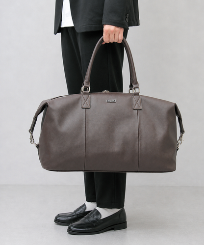 Saffiano Fake Leather Boston Bag