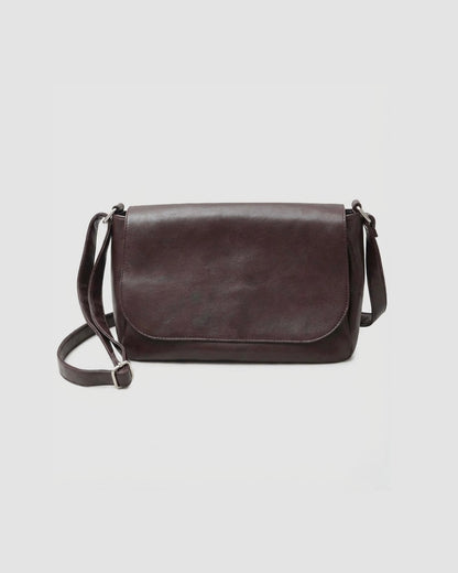 Split Leather Flap Shoulder Bag