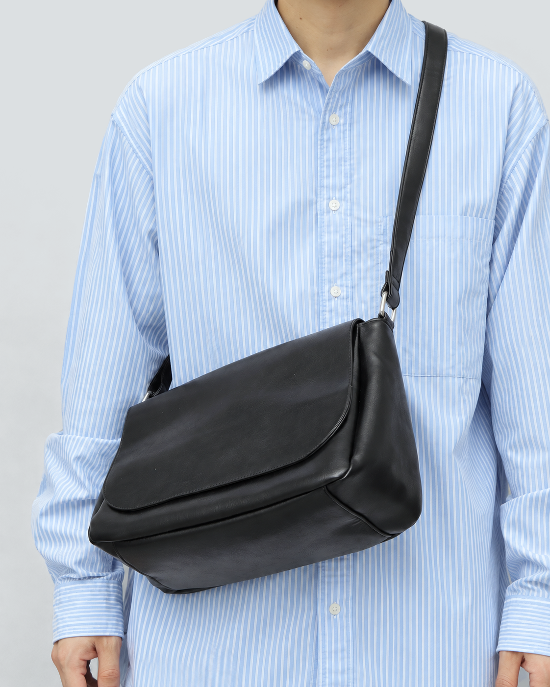 Split Leather Flap Shoulder Bag
