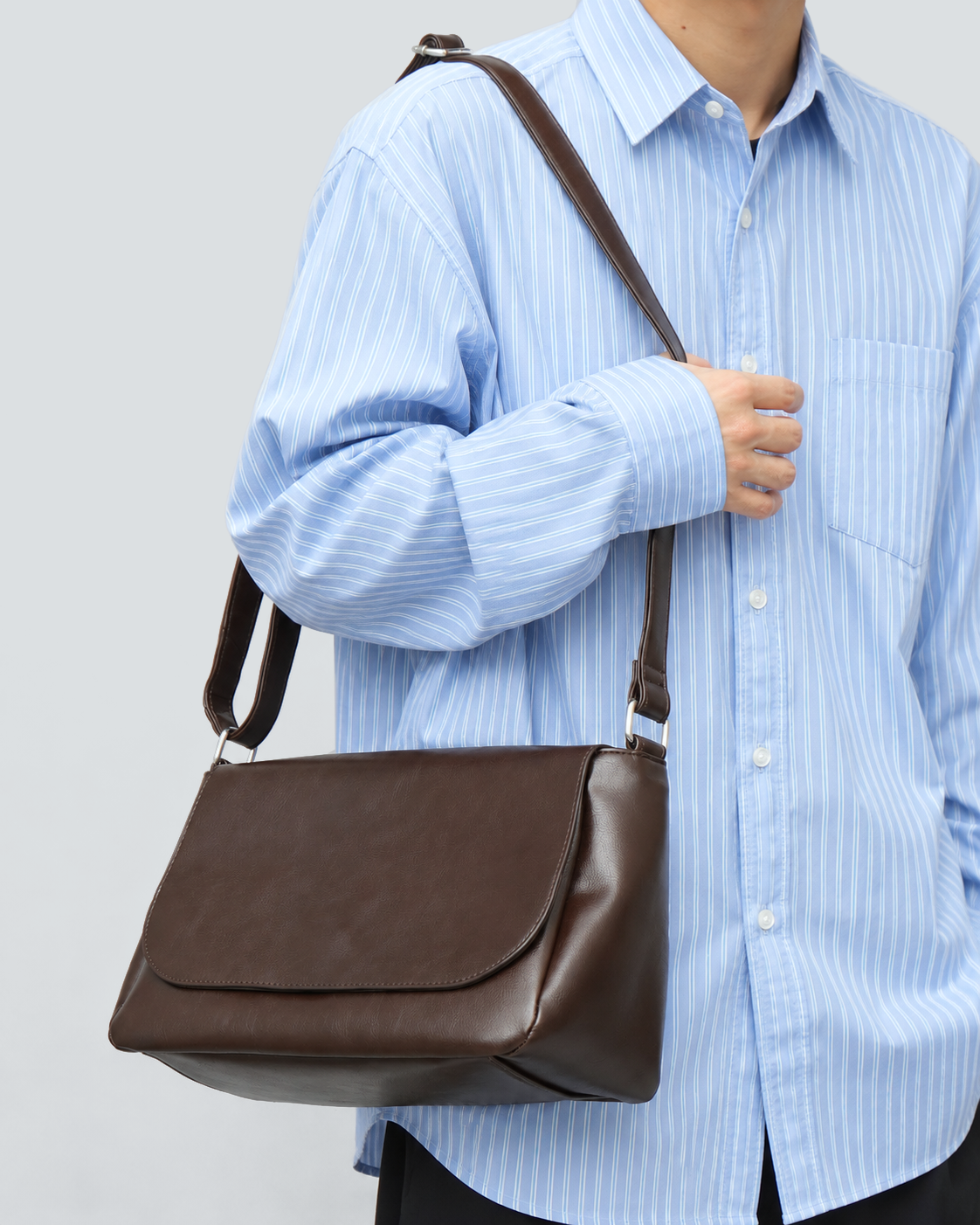 Split Leather Flap Shoulder Bag