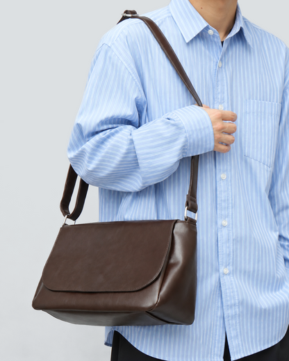Split Leather Flap Shoulder Bag