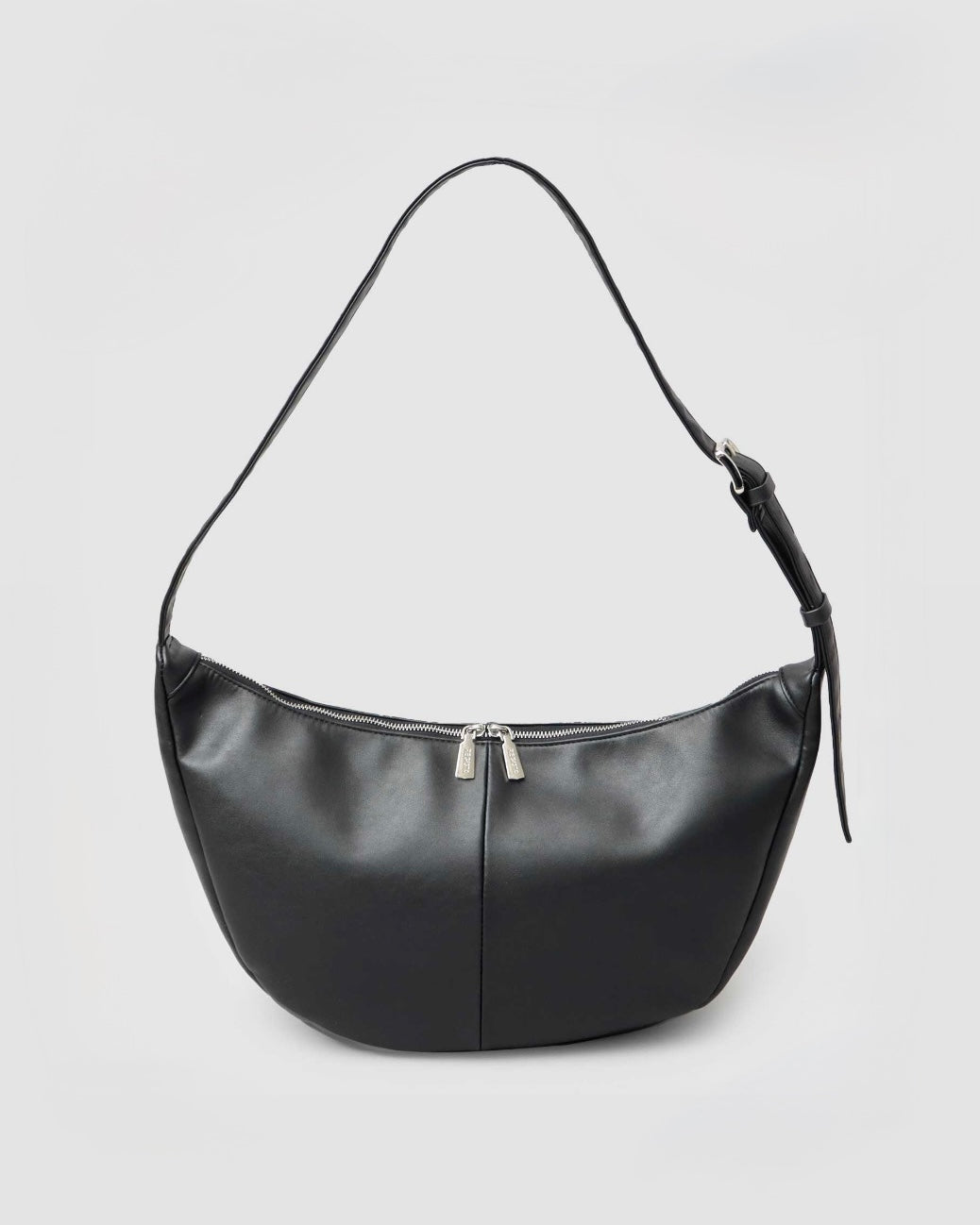 Split Leather Banana Shoulder Bag