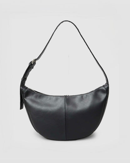 Split Leather Banana Shoulder Bag