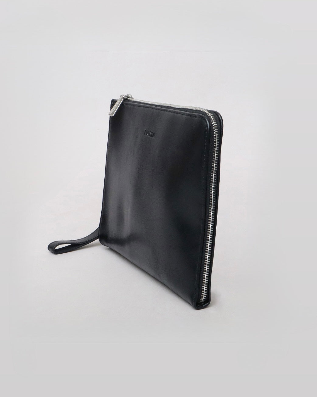 Split Leather L-Zip Clutch Bag