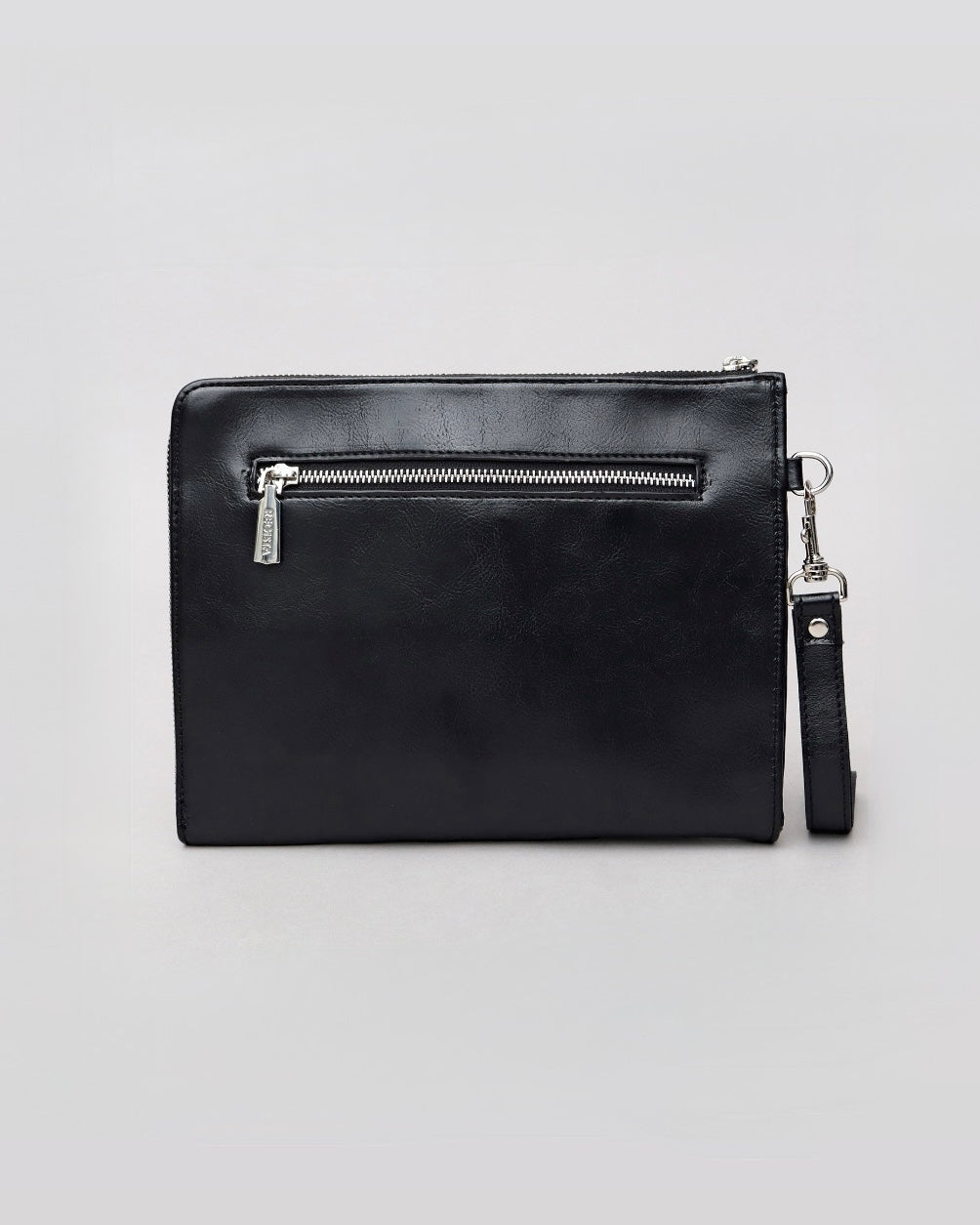 Split Leather L-Zip Clutch Bag