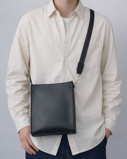 Split Leather Compact Square Shoulder Bag