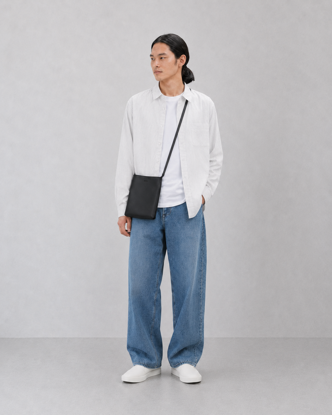 Split Leather Minimal Sacoche Bag