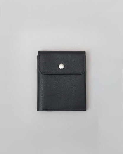 Genuine Leather Compact Snap Wallet