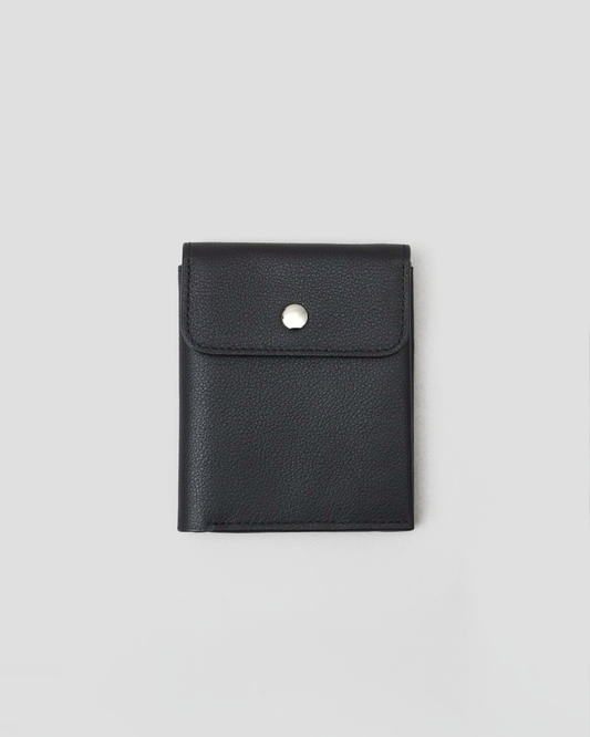 Genuine Leather Compact Snap Wallet
