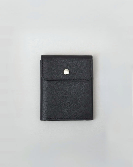 Genuine Leather Compact Snap Wallet