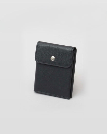 Genuine Leather Compact Snap Wallet