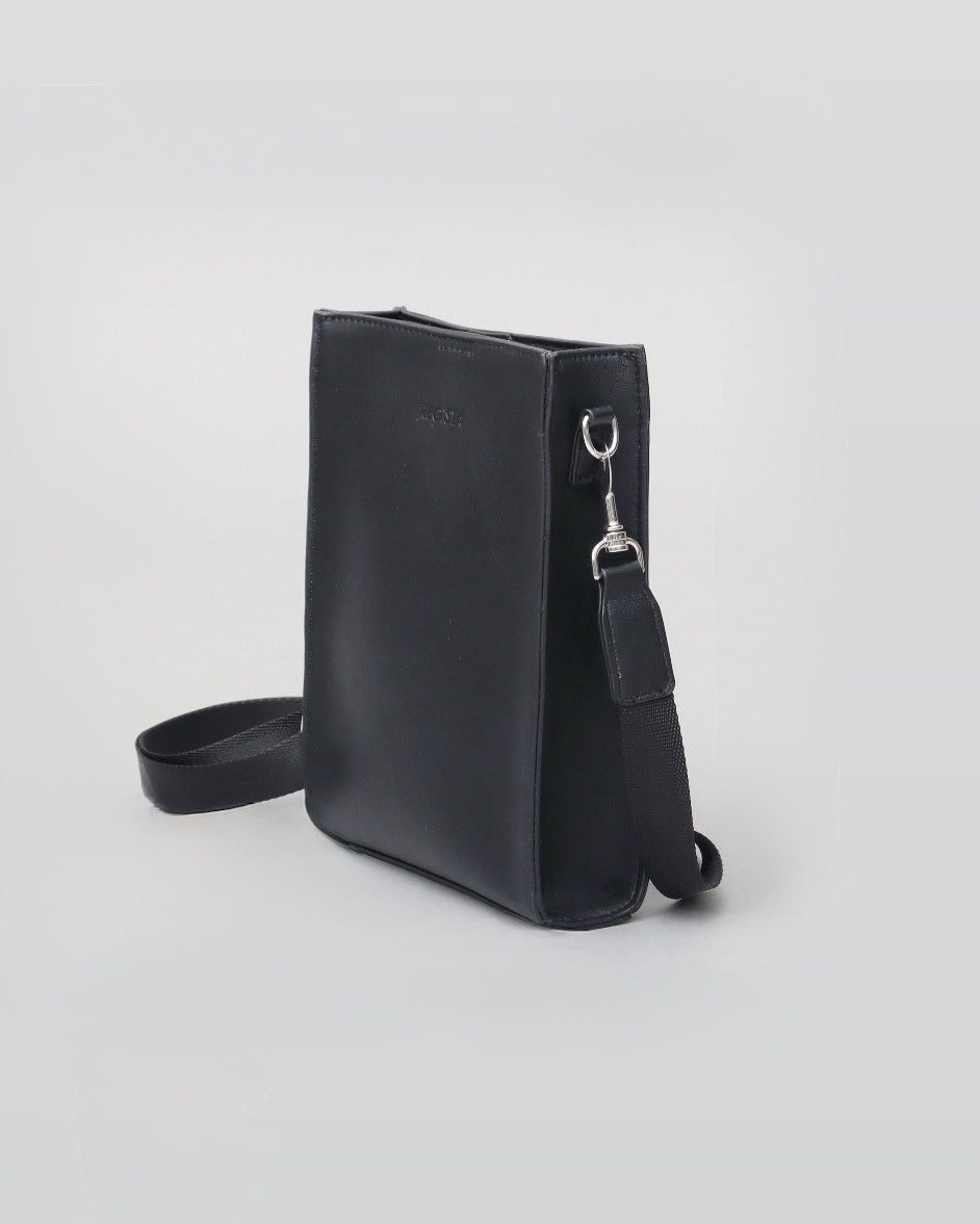 Split Leather Compact Square Shoulder Bag