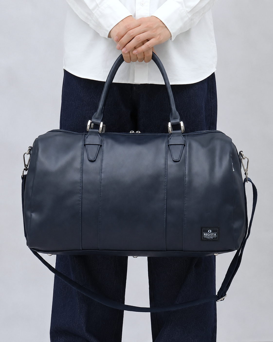 Fake Leather Boston Bag