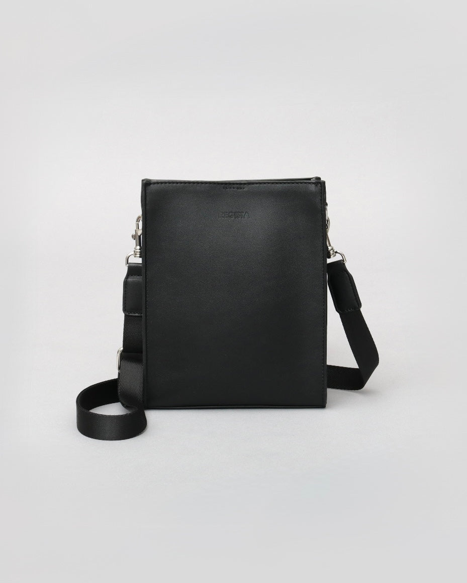 Split Leather Compact Square Shoulder Bag