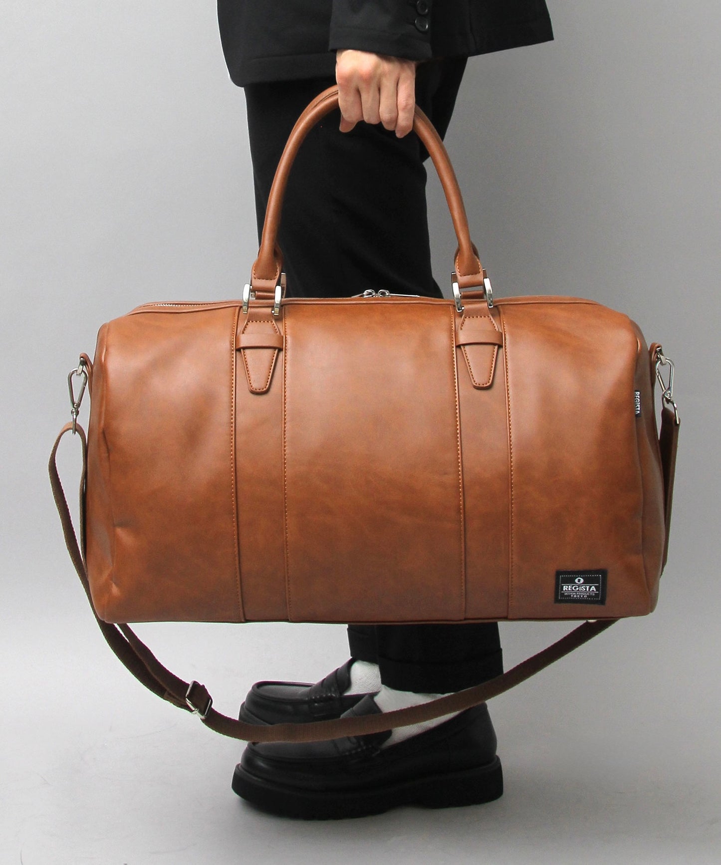 Fake Leather Boston Bag