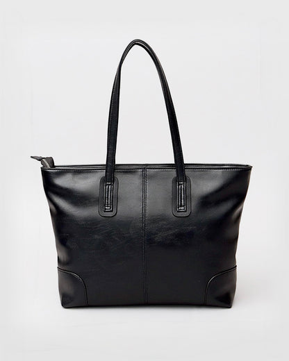 Split Leather Compact Business Tote Bag