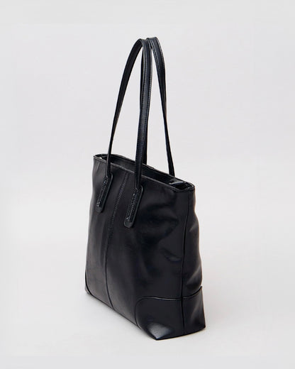 Split Leather Compact Business Tote Bag