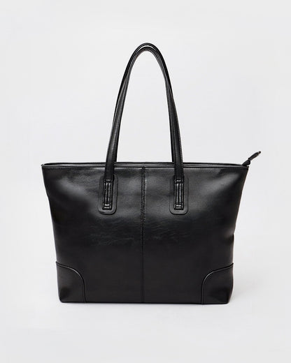 Split Leather Compact Business Tote Bag