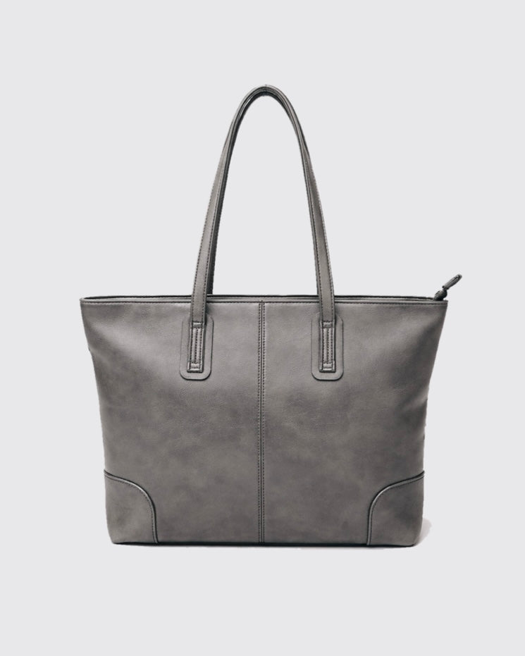 Split Leather Compact Business Tote Bag