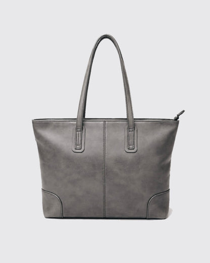 Split Leather Compact Business Tote Bag