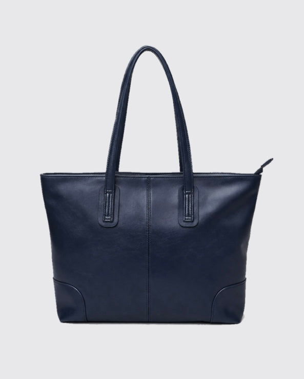 Split Leather Compact Business Tote Bag