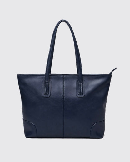 Split Leather Compact Business Tote Bag