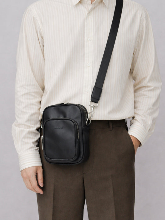 Split Leather Square Mini Shoulder Bag