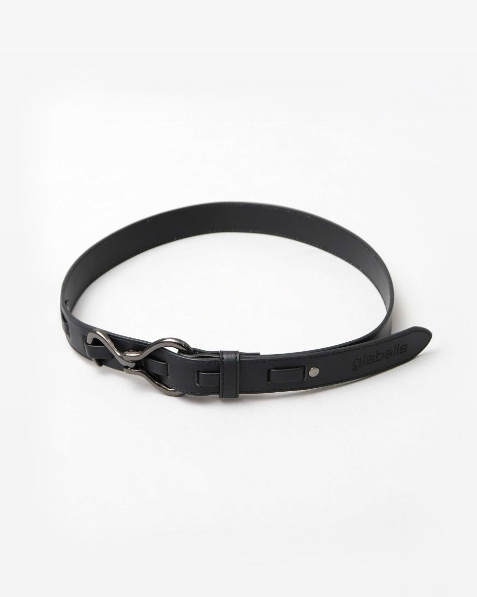 Fake Leather Hook Buckle Belt - Black [Smooth]