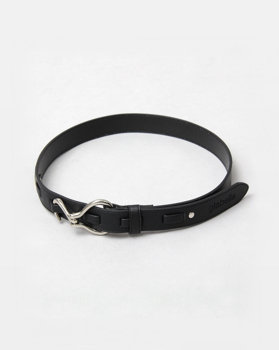 Fake Leather Hook Buckle Belt - Black [Smooth]