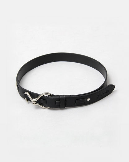 Fake Leather Hook Buckle Belt - Black [Smooth]