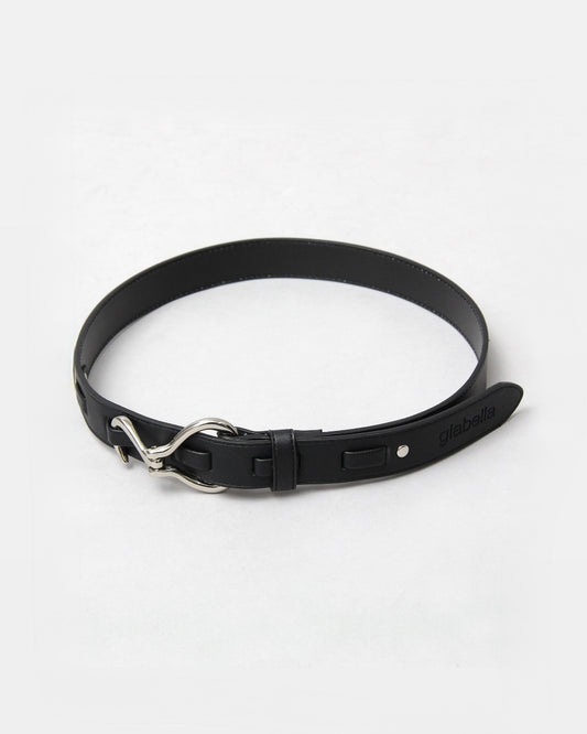Fake Leather Hook Buckle Belt - Black [Smooth]