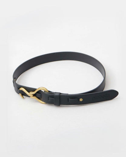 Fake Leather Hook Buckle Belt - Black [Smooth]