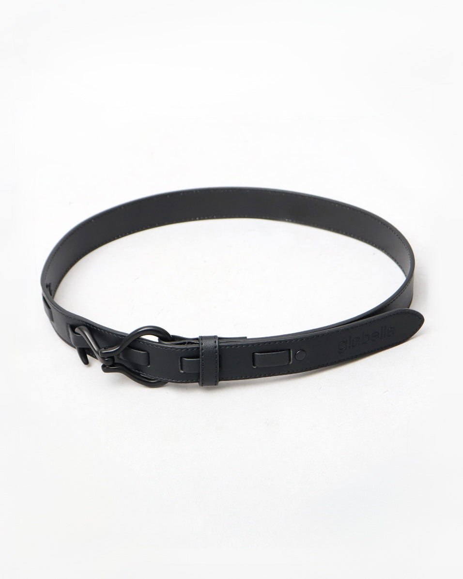 Fake Leather Hook Buckle Belt - Black [Smooth]