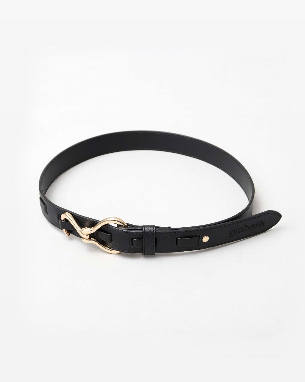 Fake Leather Hook Buckle Belt - Black [Smooth]