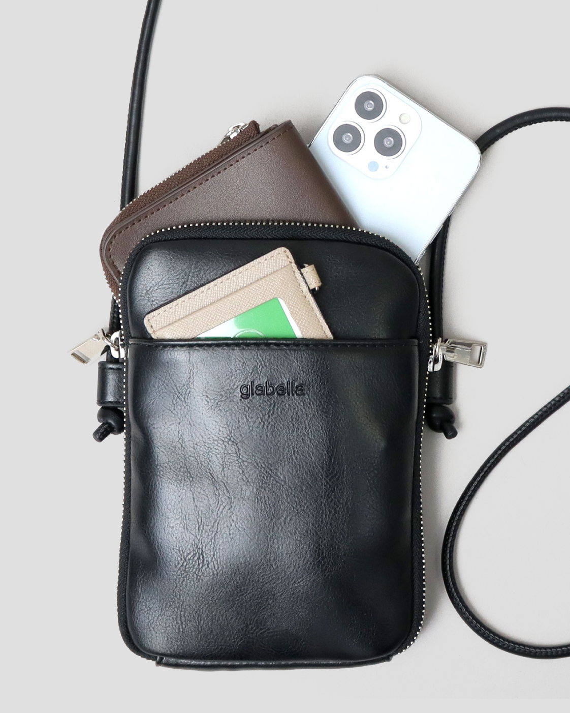 Split Leather Vertical Mini Shoulder Bag
