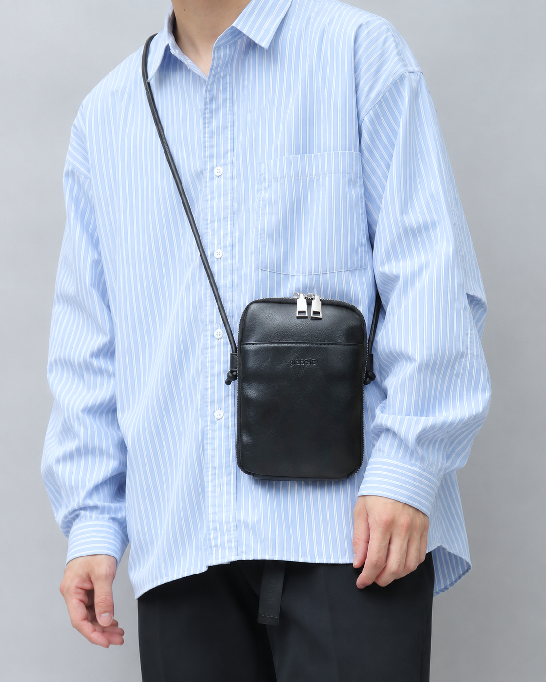 Split Leather Vertical Mini Shoulder Bag